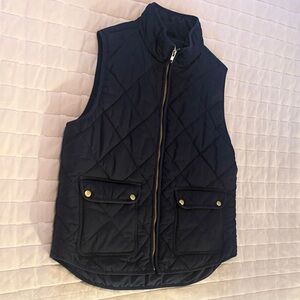 JCrew. Navy Quilted Vest with Pockets.